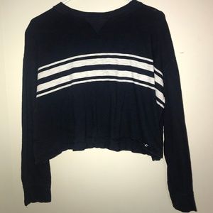 Hollister Navy Blue Long Sleeve W/ White Stripes